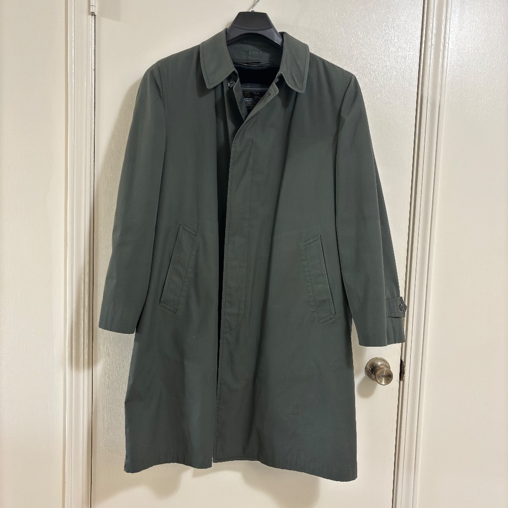 London Fog Claeth Cloth Faux Fur Lined Trench Maincoat Men's 42R